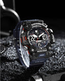 SMAEL Official Branded 1545C Digital LED Backlight and Analogue Quartz Military Men's Watch - 50M Water Resistance