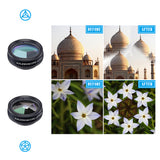 APEXEL 10-in-1 Clip-on Phone Camera Lens Kit - Fisheye, Wide Angle, Macro, Telescope, Kaleidoscope, Radial Filter, Flow Filter, Star Filter, CPL Lens