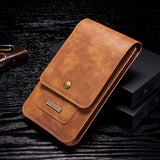 DG.MING Universal Leather Belt Clip Phone Case - For iPhones, Samsung, etc - Up to 6.5 inch screen size