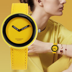 WOMAGE Official Branded WZ9000 Round Colourful Fashion Women's Watch - Eco Leather Strap