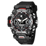 SMAEL Official Branded 1545C Digital LED Backlight and Analogue Quartz Military Men's Watch - 50M Water Resistance