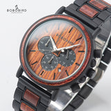 BOBO BIRD Metal and Wood Fusion U-Q26 Watch with Chronograph and Gift Box