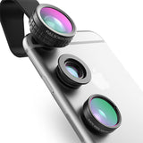 AUKEY 3-in-1 Clip-on Phone Camera Lens - 180 Degree Fisheye, Wide Angle, Macro Lens