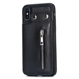 HAISSKY Vertical Flip Wallet Case with Zipper for iPhone 6, 6 Plus, 6S, 6S Plus, 7, 7 Plus, 8, 8 Plus, X, XR, XS, XS Max, Samsung Galaxy S8, S8 Plus, S9, S9 Plus, S10, S10E, S10 Plus