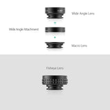 AUKEY 3-in-1 Clip-on Phone Camera Lens - 180 Degree Fisheye, Wide Angle, Macro Lens