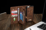Two Layer Flip Leather Case with Wallet and Stand for iPhone 6, 6 Plus, 6S, 6S Plus, 7, 7 Plus by CaseMe - Titanwise