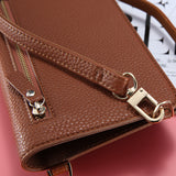 FLOVEME PU Leather Universal Mobile Phone Wallet Case and Shoulder Bag