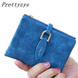 Prettyzys Compact Women's Wallet Purse with Zipper and Button Strap