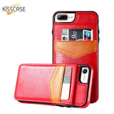 KISSCASE Leather Vertical Flip Pouch Wallet Case for iPhone 6, 6 Plus, 6S, 6S Plus, 7, 7 Plus, 8, 8 Plus, X, XR, XS, XS Max, SE 2020/2022, 11, 11 Pro, 11 Pro Max, 12 Mini, 12, 12 Pro, 12 Pro Max, 13 Mini, 13, 13 Pro, 13 Pro Max