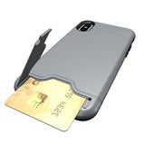 Armour Case with Hidden Credit Card Slot For iPhone 6, 6 Plus, 6S, 6S Plus, 7, 7 Plus, 8, 8 Plus, X, XR, XS, XS Max, 11, 11 Pro, 11 Pro Max, SE 2020
