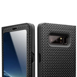 QIALINO Handmade Ultra-thin Flip Luxury Genuine Leather Case for Samsung Galaxy Note 8 - Grid or Lizard Pattern