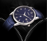 NAKZEN Official Branded SL1006G Classic Luxury Stainless Steel Slim Men's Quartz Watch - Genuine Leather or Stainless Steel Strap