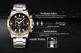 MEGIR Official Branded MS2087G Luxury Stainless Steel Men's Quartz Watch - Triple Multi-function Chronograph