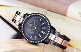 Shengke Official Branded K0075 Luxury Stainless Steel Women's Quartz Watch - Crystal Rhinestone Bezel