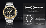 MEGIR Official Branded MS2087G Luxury Stainless Steel Men's Quartz Watch - Triple Multi-function Chronograph