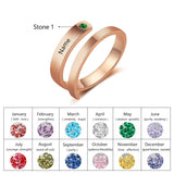 JewelOra Personalized Custom Engraved Rings with Birthstone Jewellery