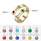 JewelOra Personalized Custom Engraved Rings with Birthstone Jewellery