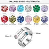 JewelOra Personalized Custom Engraved Rings with Birthstone Jewellery