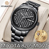 STARKING Official AM0170 Luxury Men's Stainless Steel Watch - Japanese Automatic Self-Winding Miyota 8205 Movement - Sapphire Crystal Glass