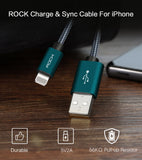 ROCK Nylon Braided Lightning Charging Cable for Apple Devices