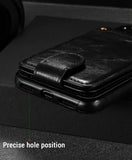 Detachable Leather Vertical Flip Wallet Case For iPhone 6, 6 Plus, 6S, 6S Plus, 7, 7 Plus, 8, 8 Plus, X, XS, Samsung Galaxy S8, S8 Plus, S9, S9 Plus, Note 8, Note 9
