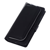 Vintage Magnetic Leather Flip Wallet Case with Zipper Pocket for iPhone 6, 6 Plus, 6S, 6S Plus, 7, 7 Plus, 8, 8 Plus, X, XR, XS, XS Max, 11, 11 Pro, 11 Pro Max