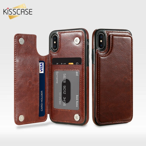 Retro PU Flip Leather Case For iPhone 15 14 13 12 11 Pro Max X XS XR Multi  Card Holder Phone Case For iPhone X 7 8 Plus SE Cover