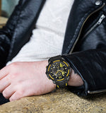 MEGIR Official Branded MN2097G Sports Chronograph Men's Quartz Watch - Silicone Strap - Durable Stainless Steel Casing