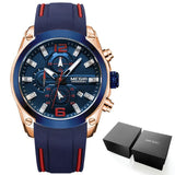 MEGIR MN2063G Official Branded Silicone Sports Men's Watch with Quartz Chronograph - Durable Stainless Steel Casing