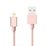 ROCK MFI Certified Fast Charging Nylon Braided Lightning to USB Cable for Apple Devices