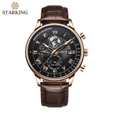 STARKING Official BM1046 Luxury Stainless Steel Quartz Men's Watch - Dual Time Zones - Day of the Week Calender Display