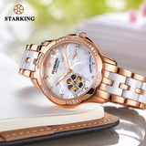 STARKING Official Branded AL0231 Luxury Stainless Steel Mechanical Women's Watch - Automatic Self-Winding Skeleton Movement - Sapphire Crystal Glass