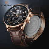STARKING Official BM1046 Luxury Stainless Steel Quartz Men's Watch - Dual Time Zones - Day of the Week Calender Display