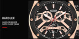 MEGIR Official ML2120G Stainless Steel Chronograph Quartz Men's Watch - Genuine Leather Strap