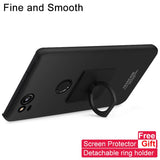 Matte or Metal Textured Phone Case for Google Pixel 2, 2 XL with Free Screen Protector and Detachable Ring Grip