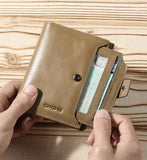 DIDE Genuine Leather Men's Wallet with Zipper Coin Purse - Gift Box Available!