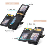 HAISSKY Double Flip Zipper Wallet Case for iPhone 6, 6 Plus, 6S, 6S Plus, 7, 7 Plus, 8, 8 Plus, X, XR, XS, XS Max, 11, 11 Pro, 11 Pro Max, SE 2020