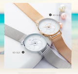 Shengke Pearl Design Stainless Steel Quartz Womens Watch - 2 colours available