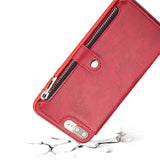 HAISSKY Flip Zipper Wallet Case with Magnetic Snap Button for iPhone 6, 6 Plus, 6S, 6S Plus, 7, 7 Plus, 8, 8 Plus, X, XR, XS, XS Max, 11, 11 Pro, 11 Pro Max, SE 2020