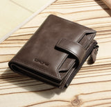 DIDE Genuine Leather Men's Wallet with Zipper Coin Purse - Gift Box Available!