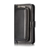 Vintage Magnetic Leather Flip Wallet Case with Zipper Pocket for iPhone 6, 6 Plus, 6S, 6S Plus, 7, 7 Plus, 8, 8 Plus, X, XR, XS, XS Max, 11, 11 Pro, 11 Pro Max