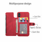 HAISSKY Flip Zipper Wallet Case with Magnetic Snap Button for iPhone 6, 6 Plus, 6S, 6S Plus, 7, 7 Plus, 8, 8 Plus, X, XR, XS, XS Max, 11, 11 Pro, 11 Pro Max, SE 2020