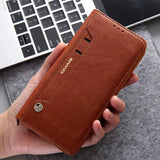 Luxury Leather Magnetic Flip Wallet Case For Samsung Galaxy S7, S7 Edge, S8, S8 Plus, S9, S9 Plus, S10, S10 Plus, S10 5G, S20, S20 Plus, S20 Ultra, Note 8, Note 9, Note 10, Note 10 Plus with Side Card Holder