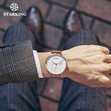 STARKING Official TM0917 Stainless Steel Quartz Men's Watch - Genuine Leather or Milanese Loop Strap - Date Calendar