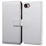 Flip Leather Case with Wallet and Stand for iPhone 7, 7 Plus White / For iPhone 7 by Tomkas - Titanwise