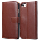 Flip Leather Case with Wallet and Stand for iPhone 7, 7 Plus Brown / For iPhone 7 by Tomkas - Titanwise
