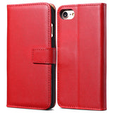 Flip Leather Case with Wallet and Stand for iPhone 7, 7 Plus Red / For iPhone 7 by Tomkas - Titanwise