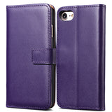 Flip Leather Case with Wallet and Stand for iPhone 7, 7 Plus Purple / For iPhone 7 by Tomkas - Titanwise