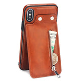 HAISSKY Vertical Flip Wallet Case with Zipper for iPhone 6, 6 Plus, 6S, 6S Plus, 7, 7 Plus, 8, 8 Plus, X, XR, XS, XS Max, Samsung Galaxy S8, S8 Plus, S9, S9 Plus, S10, S10E, S10 Plus