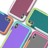 Silicone-Matte Armour Hybrid Multi-Colour Hidden Card Case for iPhone 6, 6S, 6 Plus, 6S Plus, 7, 7 Plus, 8, 8 Plus, X, XR, XS, XS Max, 11, 11 Pro, 11 Pro Max